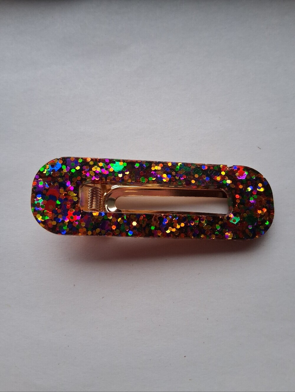 5/$25 Hand Crafted Rainbow Glitter Snap Clip